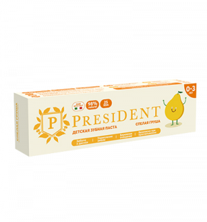 зубная паста детская PRESIDENT 0-3 Спелая груша (25 RDA) 32 г